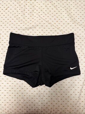 Nike Black Women's Bike Shorts with White Swoosh